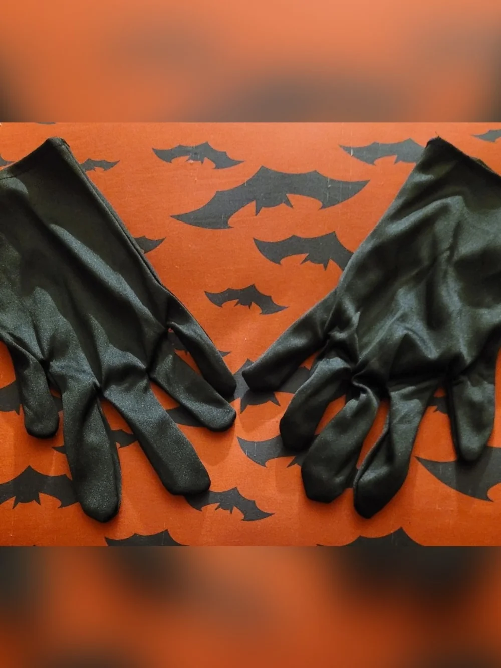 Skeleton Print Black Gloves for Kids Costume Dance